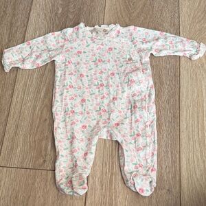 Floral Pink and White Kids One Piece